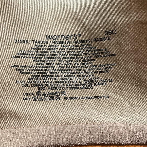 WARNERS Simply Perfect Underwire Tan Beige Bra TA4356 Womens 36C - Picture 8 of 11